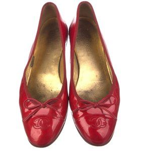 Interlocking CC Logo Patent Leather Ballet Flats